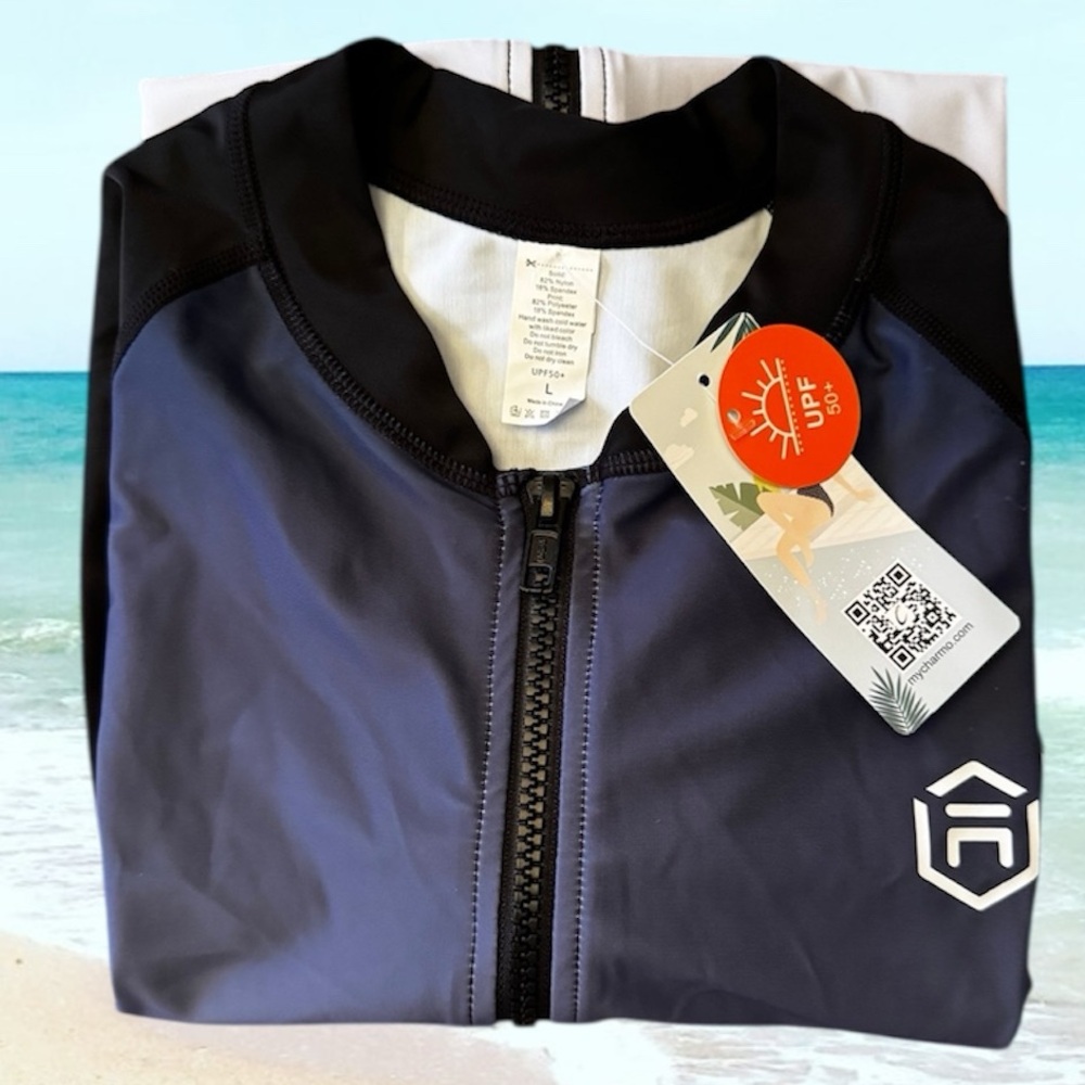 Zip-Up Long Sleeve Rash Guard - Picture 3 of 9